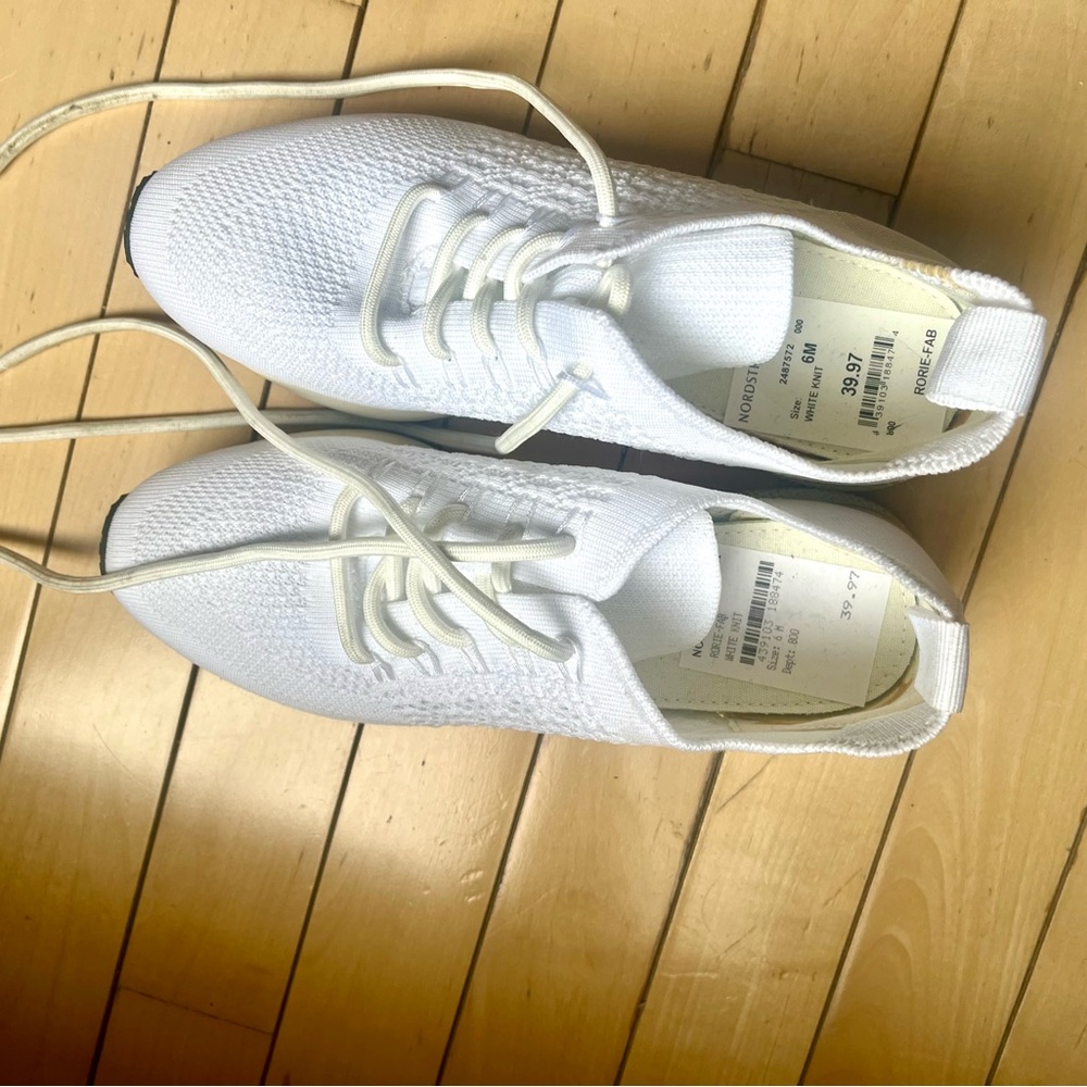 White Knit Sneakers